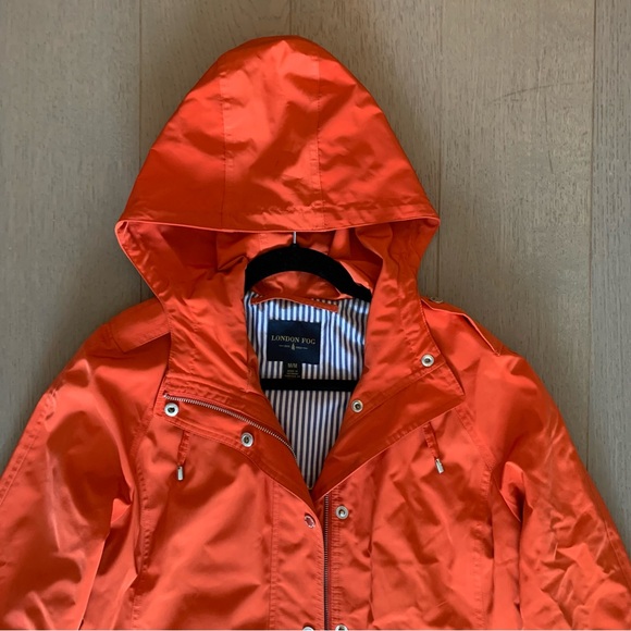 London Fog Orange Rain Jacket - Picture 2 of 15